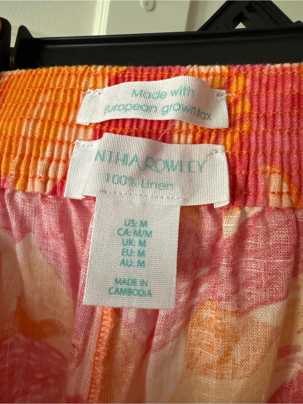 Cynthia Rowley Linen Cropped Floral Vacation Beach Pants - Picture 7 of 9